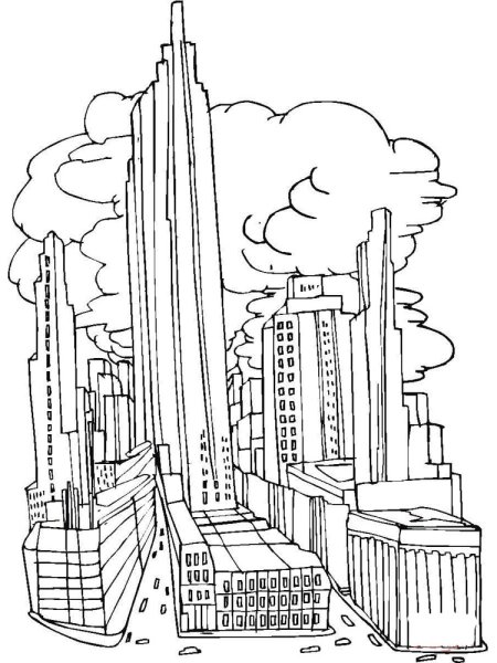 Раскраска небоскреб