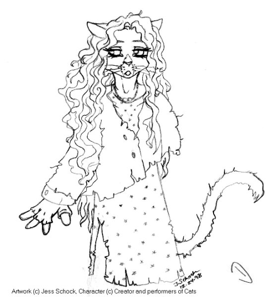 Мюзикл кошки Гризабелла рисунки