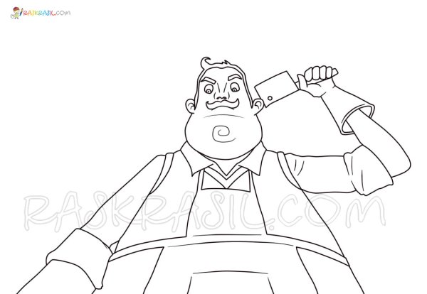 Привет сосед раскраска