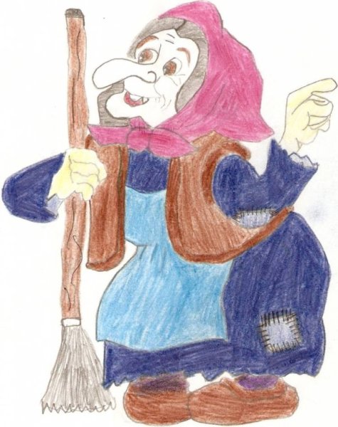 Раскраска баба Яга для детей