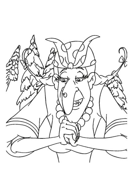 Баба Яга раскраска