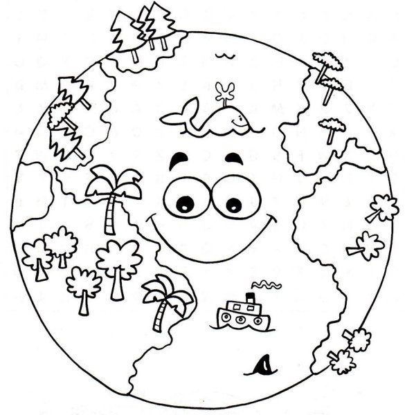 Земля раскраска для детей