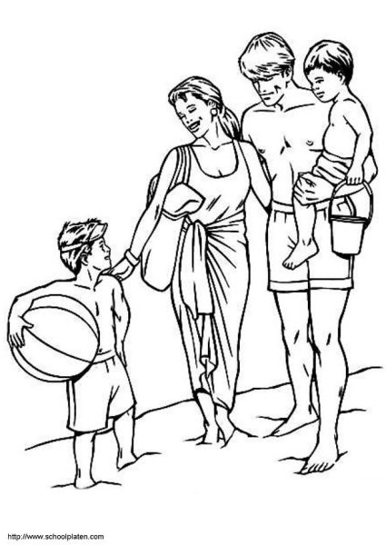 Раскраска спортивная семья
