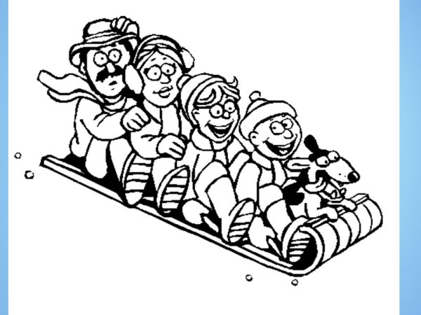 Раскраска спортивная семья