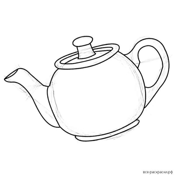 Чайник раскраска