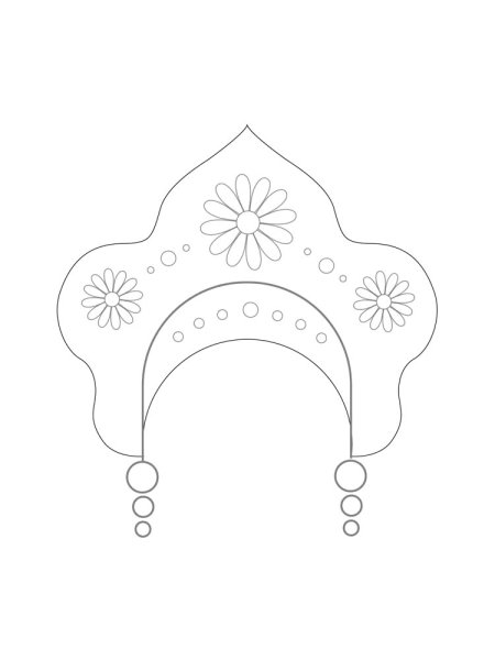 Кокошник трафарет