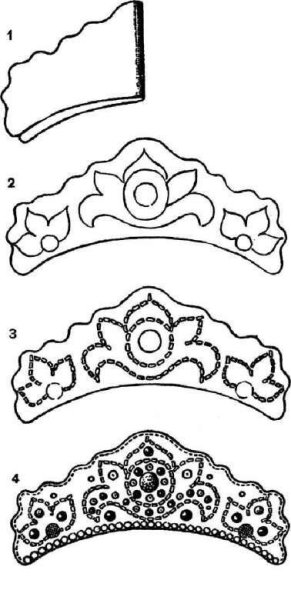 Кокошник трафарет