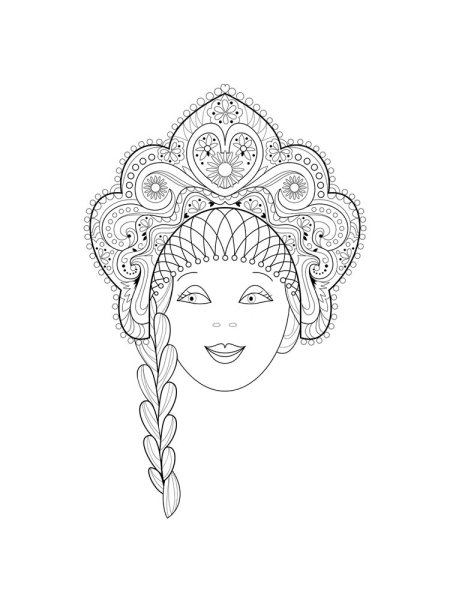 Кокошник лекало распечатка