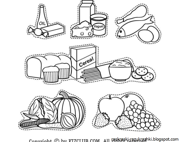 Раскраска продукты