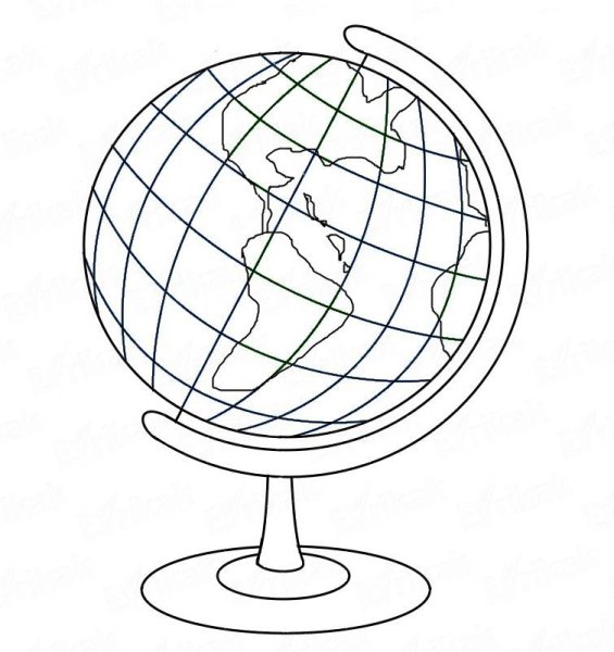 Глобус раскраска