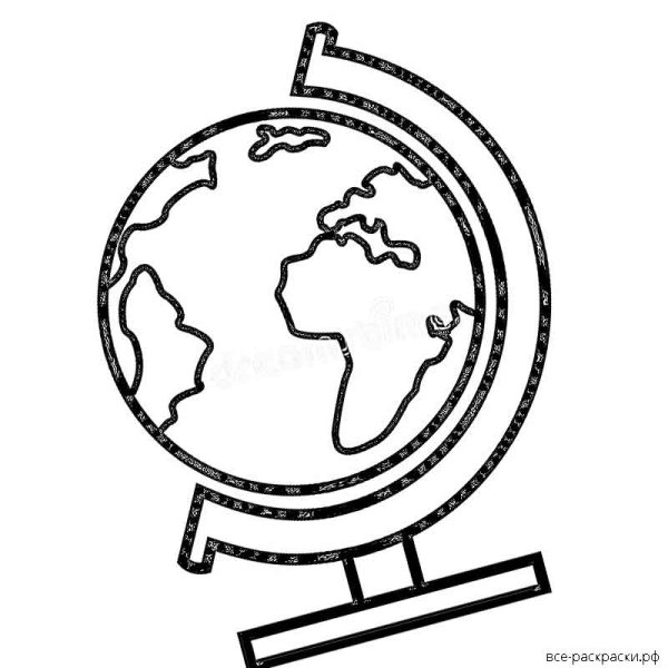 Глобус раскраска для детей