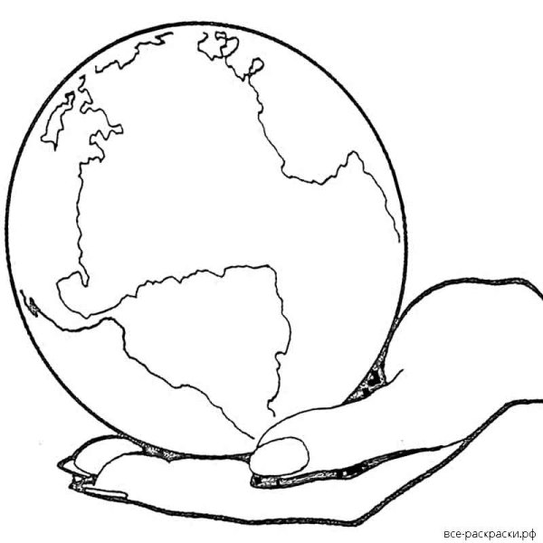 Глобус раскраска