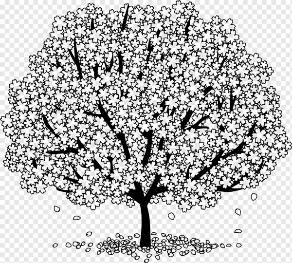 Ветка с цветами трафарет