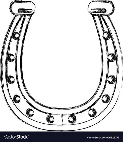 Подкова рисунок карандашом