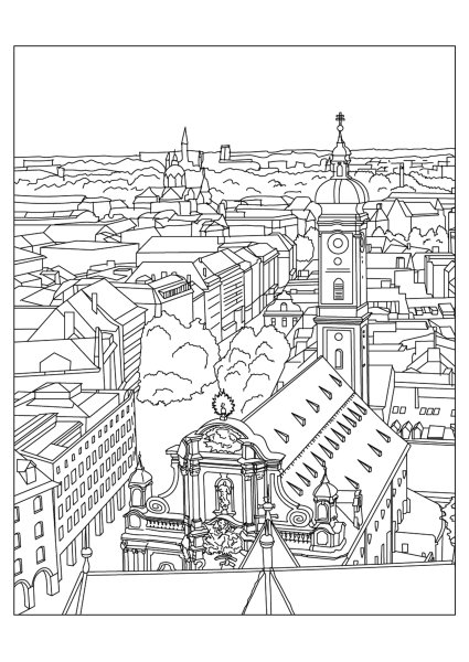 Раскраска сказочный городок