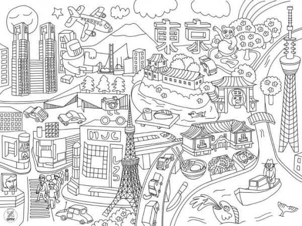 Город для раскрашивания