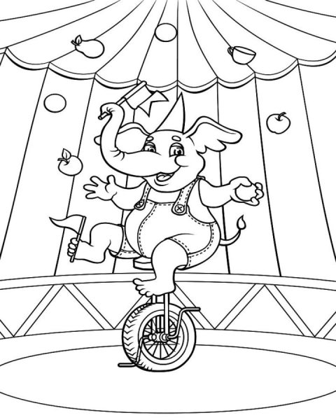 Цирк раскраска для детей