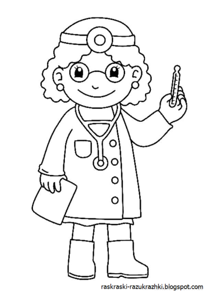 Доктор раскраска для детей