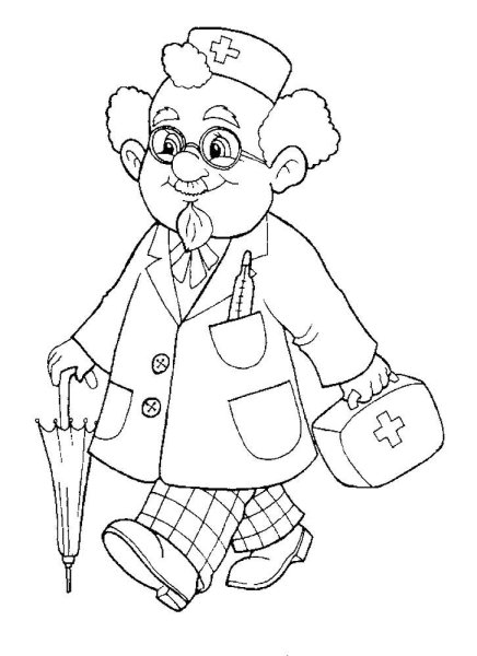 Медсестра раскраска