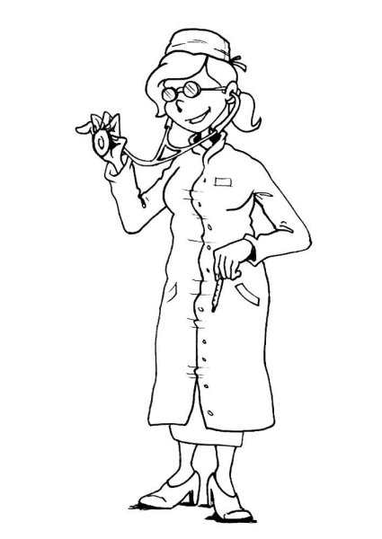 Доктор раскраска для детей