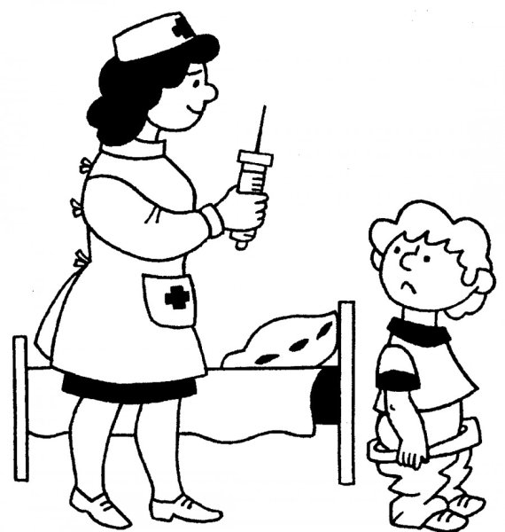 Доктор раскраска для детей
