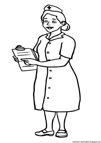 Врач раскраска для детей