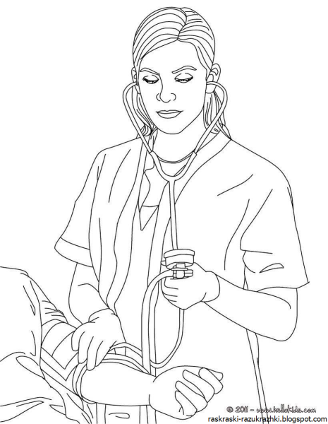 Врач раскраска для детей