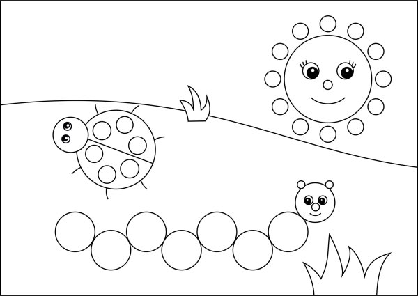 Кружочки раскраска для детей