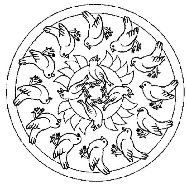 Декоративное рисование узор в круге