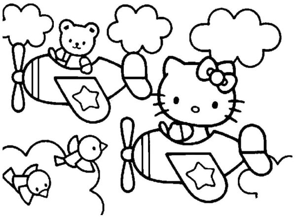 Раскраски для детей 3-4 лет Китти