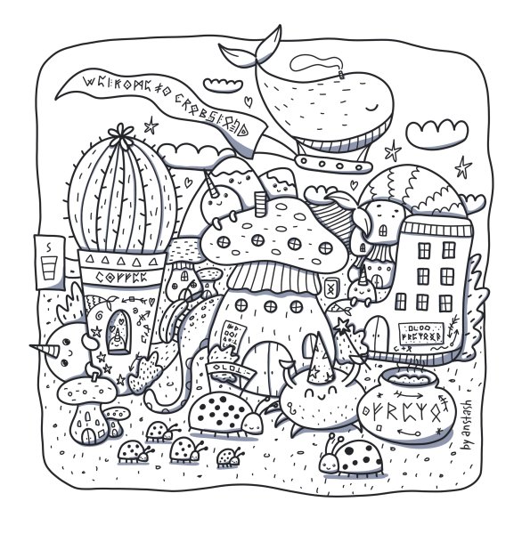 Раскраски в стиле дудлинг