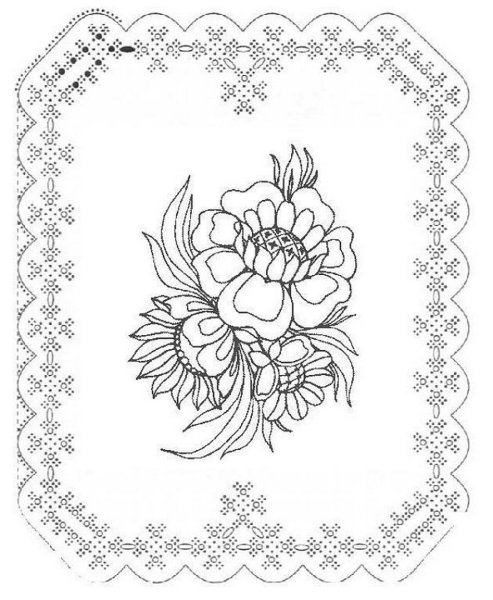 Эскиз по мотивам народной вышивки