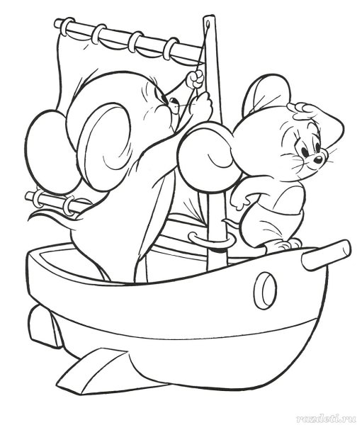 Раскраска мышата моряки для детей