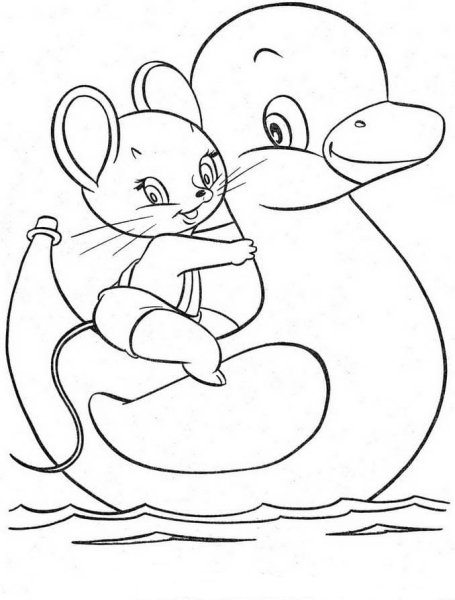 Мышка с мышатами раскраска