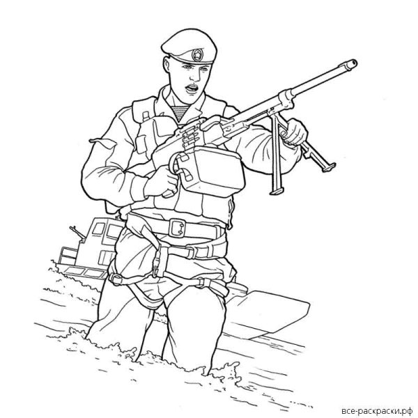 Раскраска Советский солдат