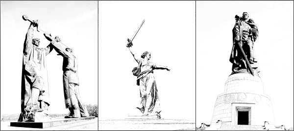 Родина-мать Волгоград черно белая