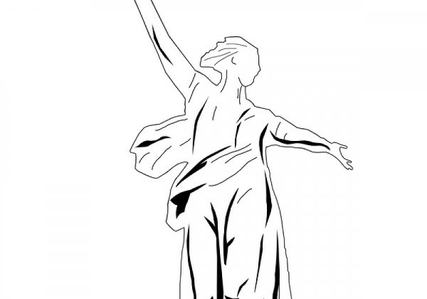 Родина мать статуя контур