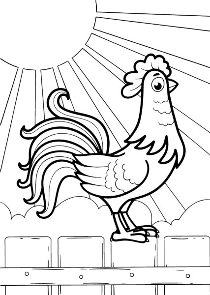 Петушок и бобовое зернышко раскраска для детей