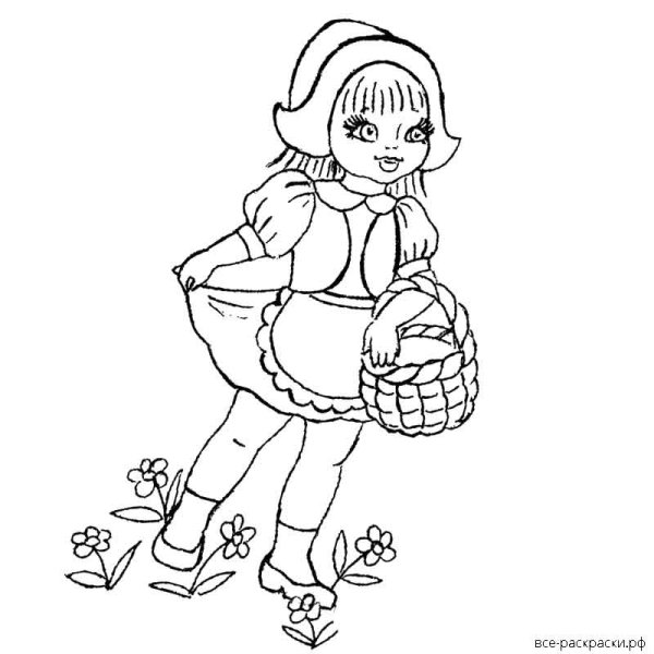 Шарль Перро красная шапочка раскраска