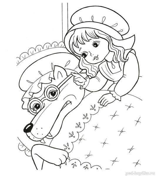 Красная шапочка раскраска