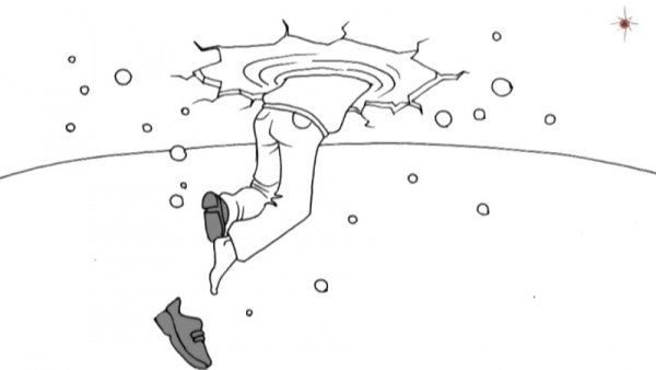 Осторожно тонкий лед раскраска