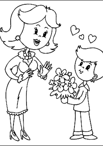 Раскраска на день матр