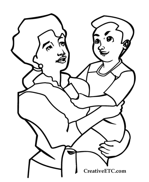 Мама раскраска для детей