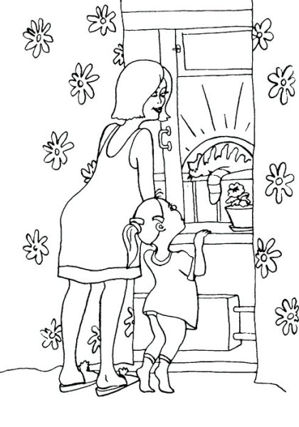 Раскраска мамы и малыши