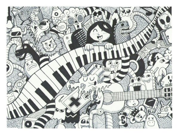 Раскраска в стиле инди