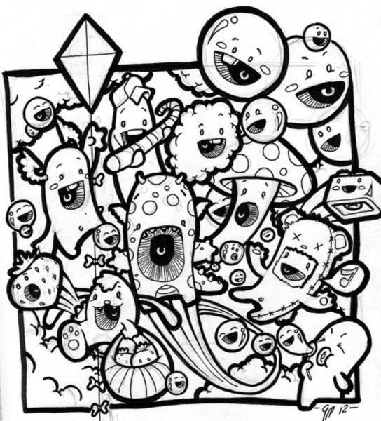 Раскраска в стиле инди