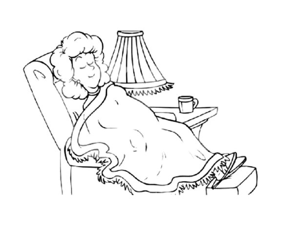 Мама спит раскраска