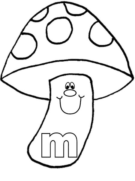 Грибы раскраска для детей