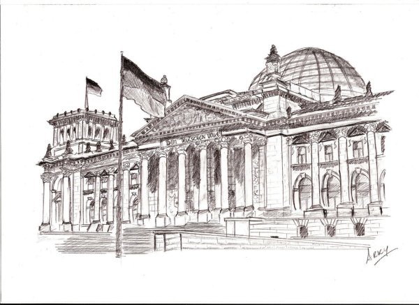 Берлин Рейхстаг Графика