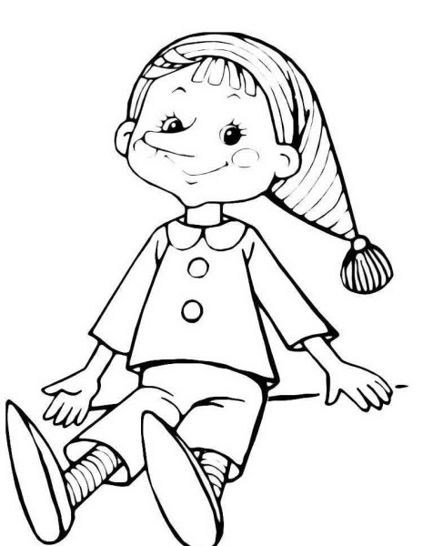 Раскраска золотой ключик или приключения Буратино Мальвина